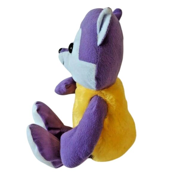 Kellytoy Fox Plush Purple White Fuzzy Yellow Body Stuffed Animal Toy 16 in - Picture 7 of 9